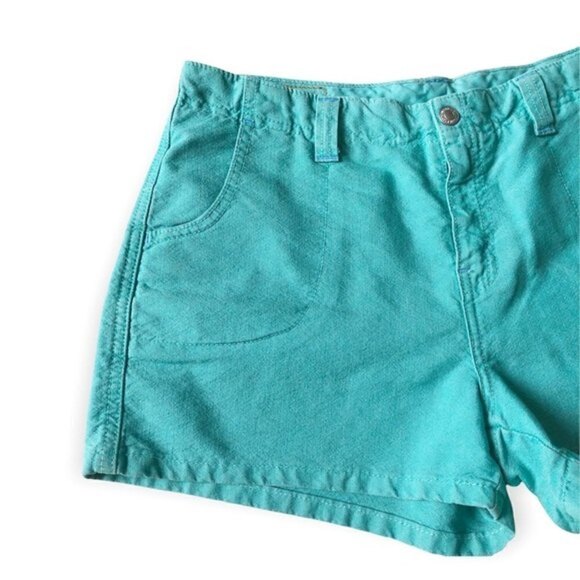 Levi’s Y2K Teal Shorts Colored Denim Jorts Short Shorts 3” Inseam Mid Rise M/8 - Picture 6 of 13